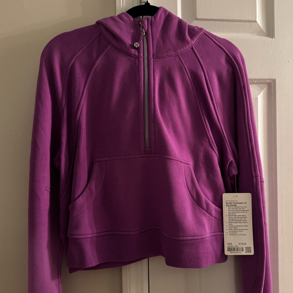 Lululemon purple Scuba half zip hoodie